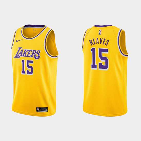 Men%27s Los Angeles Lakers #15 Austin Reaves Gold Stitched Jersey->los angeles lakers->NBA Jersey